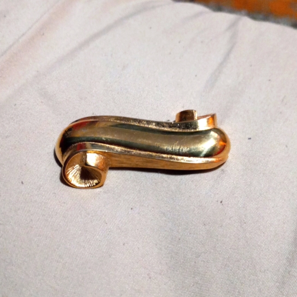 Vintage Givenchy Gold Tone Scroll Brooch